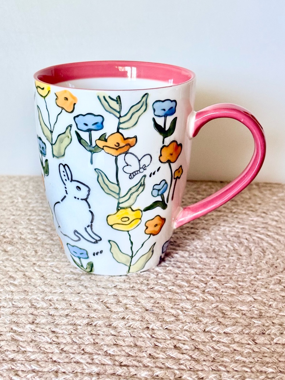 Floral Bunny Ceramic Coffee or Tea Mug